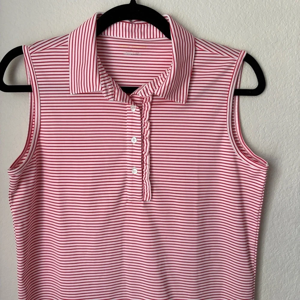 Tory Burch red Sleeveless Fitted Polo Tank